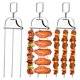 thumbnail image 1 of 3 brochetas de acero inoxidable para barbacoa con deslizador para carne, pollo, salchichas, verduras y camarones, 1 of 7