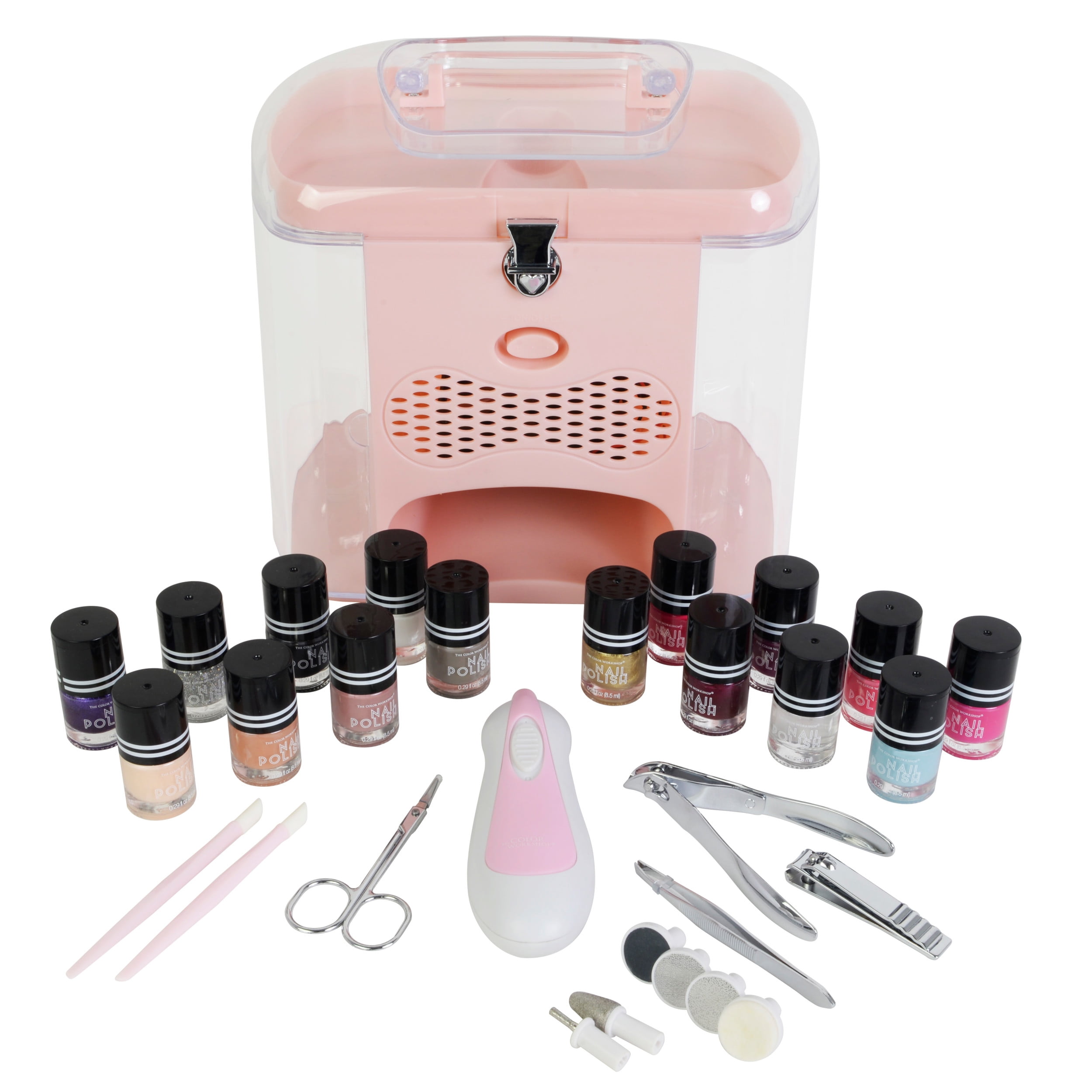 The Color 30Piece Nail Polish Gift Set with Nail Dryer, Pink