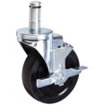 thumbnail image 1 of Excellante Rubber Wheel Caster with Brake, 5", Chrome, 1 of 4