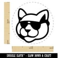 thumbnail image 2 of Cool Cat with Sunglasses Self-Inking Rubber Stamp Ink Stamper - Purple Ink - Medium 1 Inch, 2 of 7