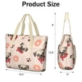 thumbnail image 3 of Tote Bag for Women - Pug and Donut Shoulder Bag - Large Utility Work Duffle Bag with Zipper Handbag for Travel, Work, Sprots, 3 of 5