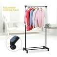 Free Standing Clothing Rack on Wheels, Adjustable Garment Rack & Organizer, Extendable Rolling