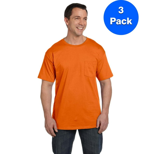 Hanes Men's Beefy-T with Pocket - 5190P (Pack Of 3)
