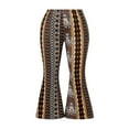 thumbnail image 4 of Femmes Taille Haute Pantalon Évasé Pantalon Slim Femme Grande Taille Rétro Imprimé Floral Bas Jaune S, 4 of 6