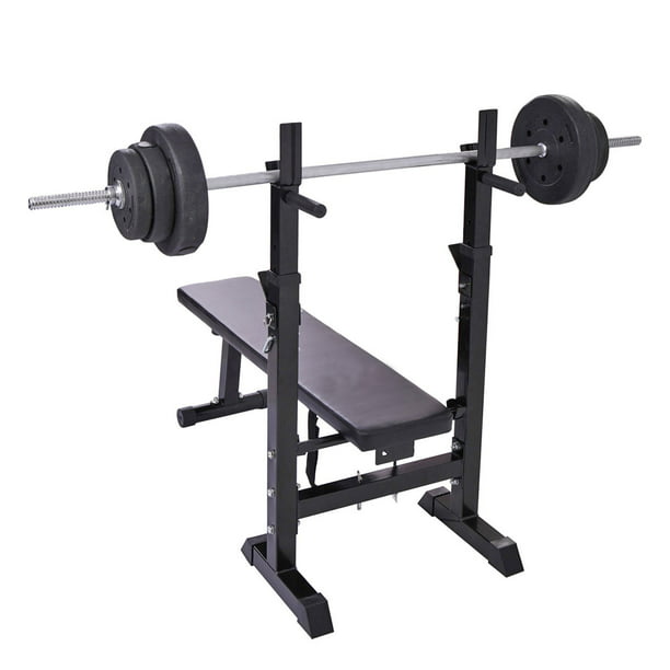 NuFazes Bench Press Rack Weightlifting Bed Folding Barbell Lifting ...