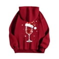thumbnail image 6 of larppty Hoodies for Women Oversized Christmas Sweatshirt Loose Fit Cute Hoodie Drawstring Fall Pullover with Pocket (Red, 3XL), 6 of 8