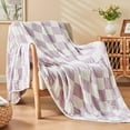 thumbnail image 5 of EMME Checkered Blanket Cotton Queen Size for Bed Soft 6 Layer Muslin Bed Blankets 80"x90" Lightweight Breathable Blanket All Season Gauze Blanket,Checkeredboard Purple, 5 of 6