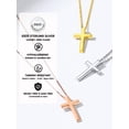 thumbnail image 5 of Bestyle Pure 925 Sterling Silver Cross Necklace for Women, Gold Plated Small Cross Pendant Choker Birthday Christmas Prayer Gifts for Daughter Mom, 5 of 8
