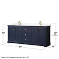 thumbnail image 7 of Wyndham Collection 80" Light-Vein Wood Double Bathroom Vanity in Dark Blue, 7 of 7