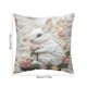 thumbnail image 3 of Funda de almohada con estampado digital 3D de conejo | Diseño de bordado falso | Tejido de poliéster | Funda de cojín decorativa para sofá cama de 45 x 45 cm, 3 of 6