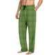 thumbnail image 2 of Pantalones de pijama largos para hombre, informales, con estampado a cuadros, holgados, deportivos, elásticos, rectos, vintage, con bolsillos, 2 of 6