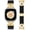 Black/Gold, variant on Magnetic Band Compatible with Versa 4/3 and Sense 2/1, D-Shape Braided Stretchy Nylon Strap for Women Men, Adjustable Sport Dressy Watch Band