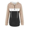 thumbnail image 4 of GuangCheng Hoodie for Women Color Block Drawstring Button Down Tops Casual Long Sleeve Oversize Pullover Sweatshirts, 4 of 5