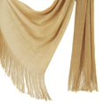 thumbnail image 6 of Gold Silk Shawl with Tassel Sparkling Metallic Shawl Party Costume Accessory for Bridal Bridesmaid Wedding Evening Party, 6 of 7