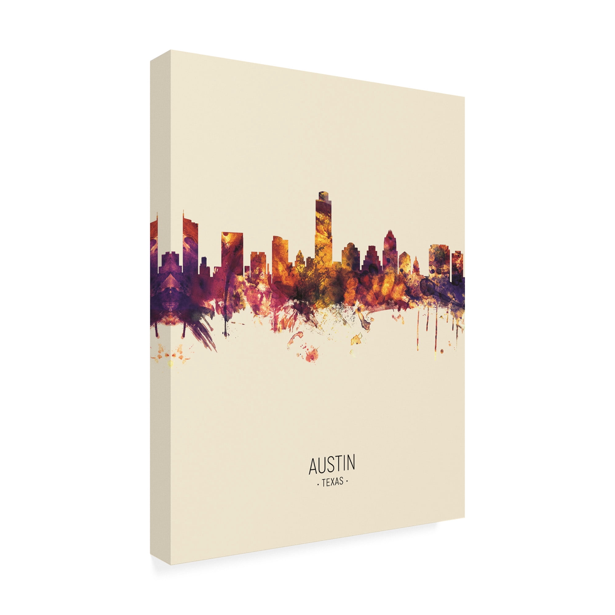 Trademark Fine Art 'Austin Texas Skyline Portrait III' Canvas Art by Michael Tompsett