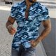 thumbnail image 3 of Camisa de camuflaje ajustada para hombre, camisas casuales con botones y manga corta con estampado 3D para hombre, camisas y blusas de talla grande, tops, ropa de hombre, 3 of 5
