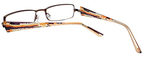 Calabria 845 Designer Women Rectangle Techno Reading Glasses with Hard Case 53mm