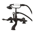 thumbnail image 3 of Elements of Design Hot Springs Three Handle Base Mount Clawfoot Tub Faucet with Handshower, 3 of 4