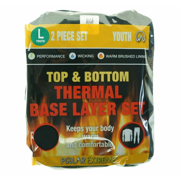 Polar Extreme (2 Piece Boys Thermal Long Underwear Set for Kids Base Layer  Set Thermal Underwear Kids 10-12 ,14-16, 18-20
