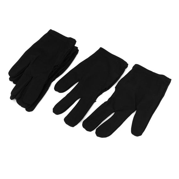 Sport Billiard 3 Fingers Elastic Gloves Black 3 Pairs for Pool Cue