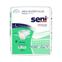 Seni Super Plus Adult Incontinence Brief XL Heavy Absorbency Breathable / Overnight, S-XL08-BP1, Heavy to Severe, 8 Ct