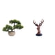 thumbnail image 1 of Árbol bonsái artificial,Bonsái artificial para decoración de escritorio o interior,Bonsái artificial,planta falsa en maceta.,Figura de cabeza de ciervo,Adorno de cabeza de ciervo,estatua, 1 of 8