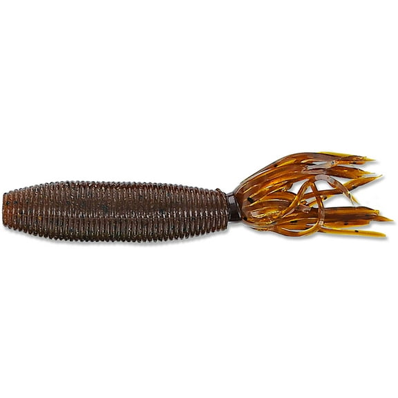 Yamamoto Baits Fat Ika Soft Bait, 10, 4in, Dark Pumpkin with Large Black