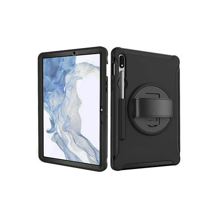 SaharaCase - PROTECTION Hand Strap Series Case for Samsung Galaxy Tab S8+ - Black
