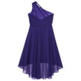 thumbnail image 4 of YEAHDOR Girls Special Occasion Dress One Shoulder Chiffon Formal Party Gown Juniors Bridesmaid Wedding Flower Girls Dress Purple 6, 4 of 5