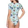 thumbnail image 4 of Naloa Turtle Women's Short-Sleeved Onesie, One-Piece Swimsuit for Parties, dates, clubs - Medium, 4 of 9