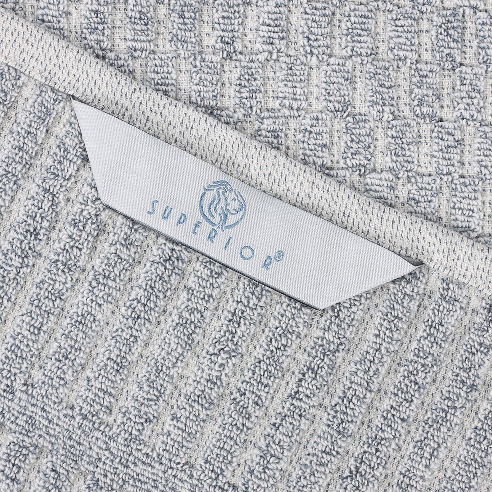 Superior Juno Viscose Cotton Blend Medium Weight 12 Piece Towel Set, Denim Blue