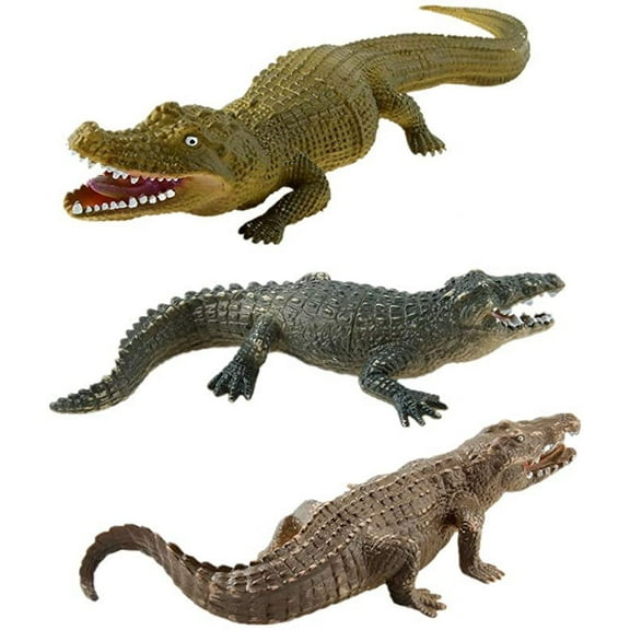 3PCS Safari Animal Figurines Set, Toy Animals for Kids, Crocodile Animal Figures