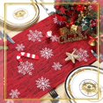thumbnail image 3 of Chemin de Table de Noël Décorations de Table de Noël Chemin de Table Rouge Chemin de Table de Noël Coton Lin Snowman Flocon de Neige pour Table pour Vacances de Noël, 3 of 6