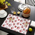 thumbnail image 3 of White Cow Strawberry Pattern Summer Placemats Table Placemats Set Of 6-Linen Kitchen Washable Placemats Table Mats 11.8"x17.7" Non-Slip Heat Resistant, 3 of 5