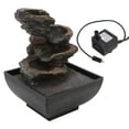 thumbnail image 3 of Fuente de agua de escritorio de resina con sonidos relajantes para el hogar, la oficina o el hotel, fuente de cascada LED duradera de 4 niveles con enchufe estadounidense de 110 V para, 3 of 8