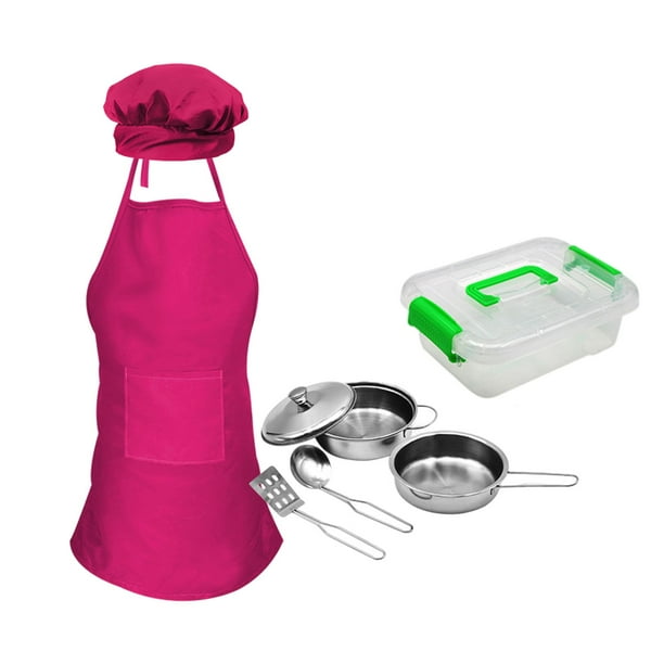Juguetes de cocina de imitación, utensilios de cocina de imitación, juguete educativo para niños pequeños. Rosa roja