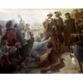 thumbnail image 2 of Leutze, Emanuel 32x26 White Modern Wood Framed Museum Art Print Titled - Return of Columbus In Chains To Cadiz, 2 of 4