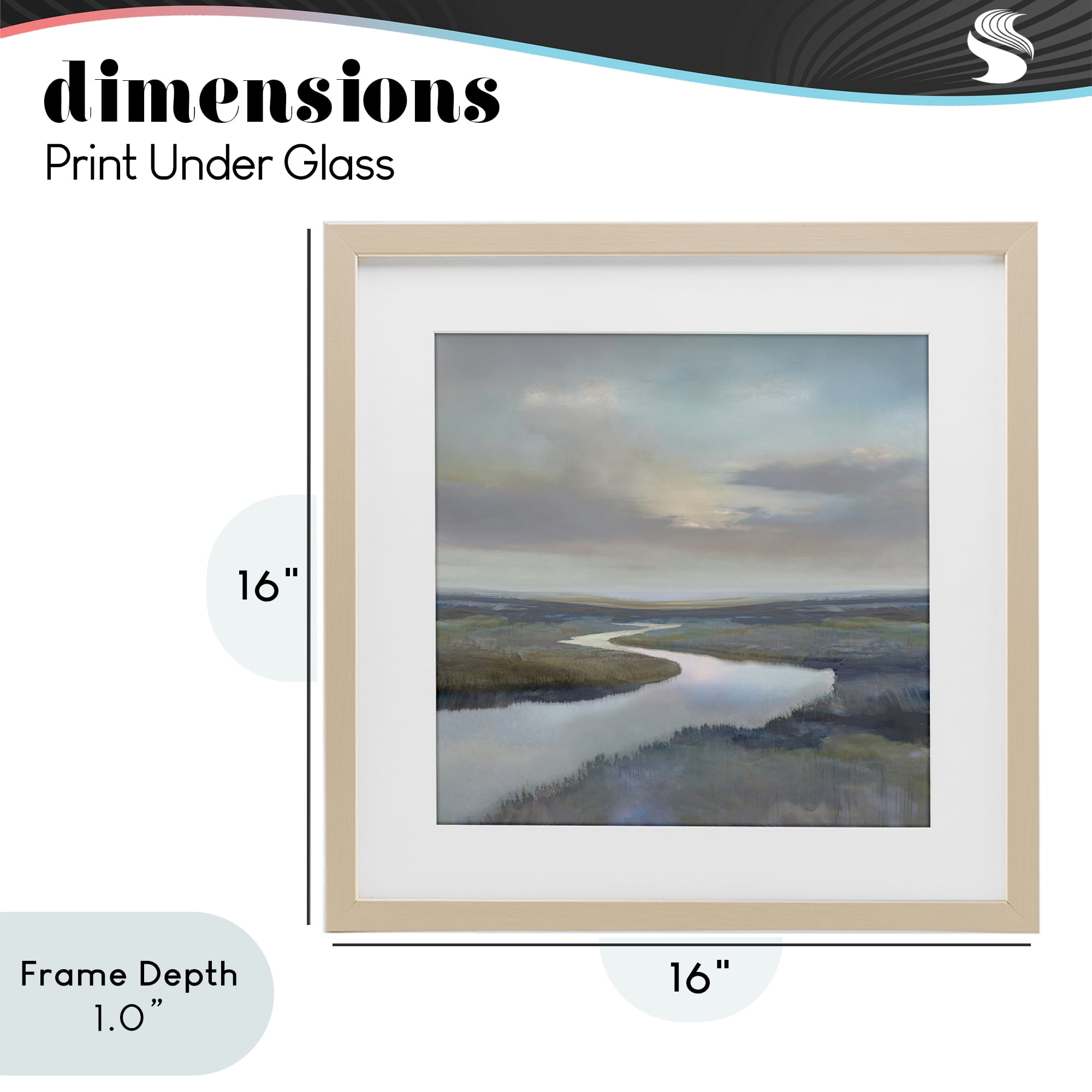 Stupell Industries Calm Riverbend in Greys Birch Framed Print Under Glass, design by Christy McKee