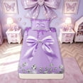 thumbnail image 3 of Meiyoeat Glitter Print Princess Bow Twin Sheet Sets for Women Girls, Fashion Bling Diamond Bedding, 3pcs, 3 of 5