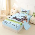 thumbnail image 2 of Homewish Cute Dachshund Dog Twin Sheets,Happy Birthday Print Bedding,Blue,Purple Balloon Decor,3 Pieces,1 Fitted Sheet and 1 Pillowcase, 2 of 6