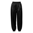 thumbnail image 4 of BVnarty Women's Elastic High Waist Tapered Jogger Pants with Side Pockets, Relaxed Fit Casual Trousers for Game Night Black XL, 4 of 9
