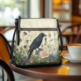 thumbnail image 3 of Kuiaobaty Crow Rose Print Crossbody Bag for Women, Vintage Portable Leather Satchel Purse Crossbody with Adjustable Strap, Sturdy Waterproof Hobo Handbag for Travel & Work, 3 of 7