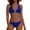 *Blue, variant on ClodeEU Women's Halter Triangle Bikini Set with Center Ring,2-Piece Classic Swimsuit,Low Waist Bathing Suit Black,Womens Plus L
