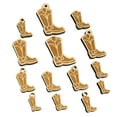 thumbnail image 1 of Cowboy Boot Western Wood Mini Charms Shapes DIY Craft Jewelry - No Hole - 30mm (6pcs), 1 of 7