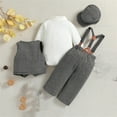 thumbnail image 5 of Tao Tao Baby Clothes Set For Birthday Toddler Kids Boys Gentleman's Dress Suit 4PCS Shirts + Vest + Rompers Pants + Hat Child Baby Outfits Gray 0 Months, 5 of 9