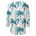 thumbnail image 5 of Jsaierl 3/4 Length Sleeve Tops for Women Summer Round Neck Shirts Dressy Print Ladies Blouses Flowy Dressy T-shirts Top S-5XL, 5 of 6
