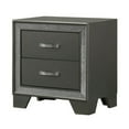 thumbnail image 7 of Benjara BM300826 24 in. Faux Diamond Trim Metal Handles & Zula 2 Drawer Nightstand, Gray & Chrome, 7 of 7