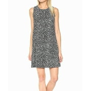 Tommy Hilfiger Women's Animal-Print Jersey Shift Dress (10, Black/Ivory)