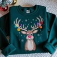 thumbnail image 2 of Embroidered Reindeer Sweatshirt, Cute Christmas Sweatshirt, Reindeer Sweatshirt, Merry Christmas Sweatshirt, Christmas Reindeer Sweatshirt, 2 of 5