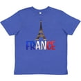 thumbnail image 3 of Inktastic France Eiffel Tower Flag in Text Youth T-Shirt, 3 of 5